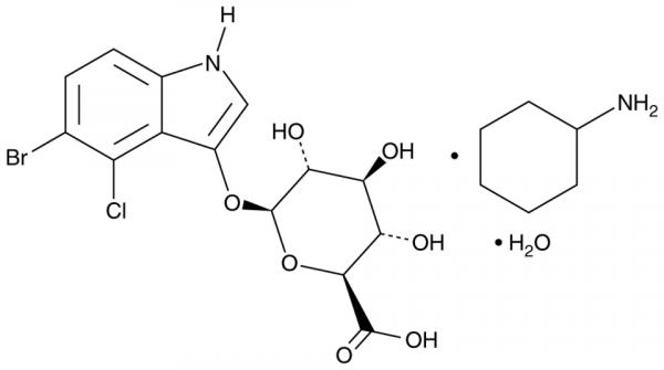 5-bromo-4-chloro-3-indolyl-beta-D-Glucuronide (cyclohexylammonium salt hydrate)