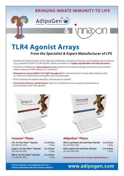 TLR4 Agonist Arrays