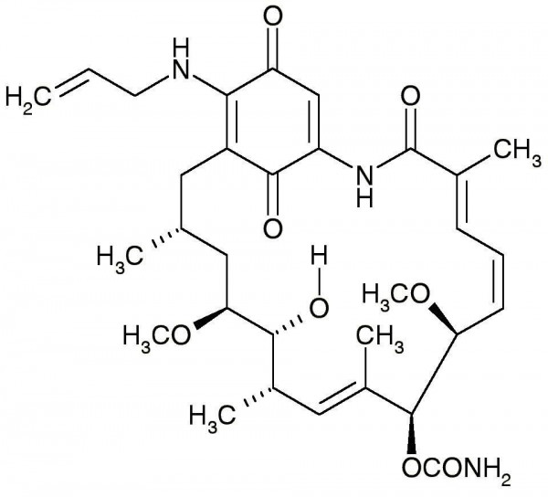 17-AAG (17-allylamino-17-demethoxygeldanamycin, Telatinib, Tanespimycin, NSC-330507, CNF-101, KOS-95