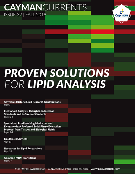 Cayman Currents: Proven Solutions For Lipid Analysis