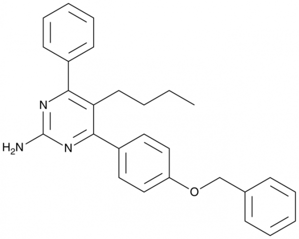 5-Butyl-4-phenyl-6-[4-(phenylmethoxy)phenyl]-2-pyrimidinamine