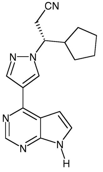 Ruxolitinib, Free Base (INCB018424, INCB18424, NCB018424, NCB18424, Jakafi, CAS 941678-49-5), &gt;99%