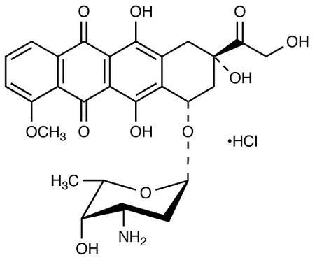 Doxorubicin (Adriamycin, 14-Hydroxydaunomycin, Hydrochloride (Adriacin, Adriblastin, Caelyx)
