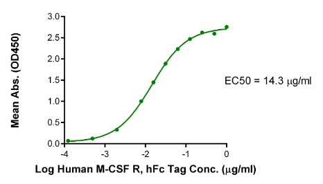 M-CSF R/CSF1R/CD115 hFc Chimera, Human