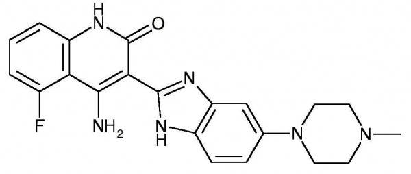 Dovitinib, Free Base (4-Amino-5-fluoro-3-[6-(4-methyl-1-piperazinyl)-1H-benzimidazol-2-yl]-2(1H)-qui