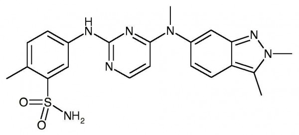 Pazopanib, Free Base (5-[[4-[(2,3-Dimethyl-2H-indazol-6-yl)methylamino]-2-pyrimidinyl]amino]-2-methy