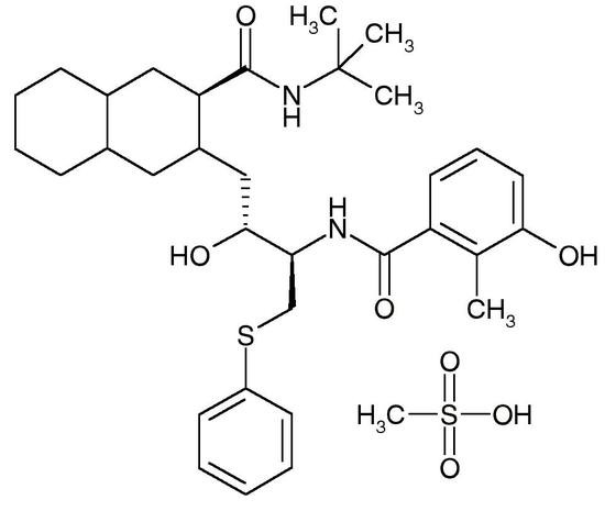 Nelfinavir, Methanesulfonate Salt (AG-1343, Nelfin, Nelfinavir mesilate, Nelfinavir mesylate, Nelfin
